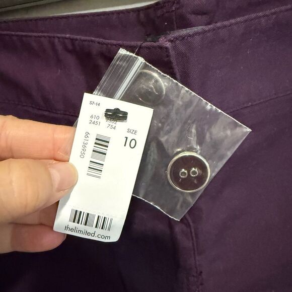 NEW The Limited Easy Short Purple Button-Accent Shorts Size 10 - Picture 5 of 8